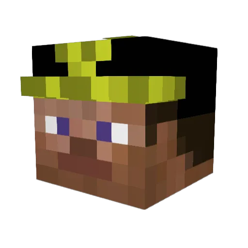Aidushka Minecraft avatar head, 3D render