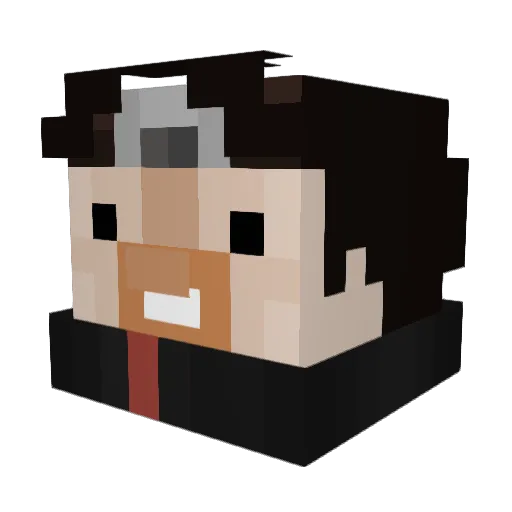 Aiekl Minecraft avatar head, 3D render
