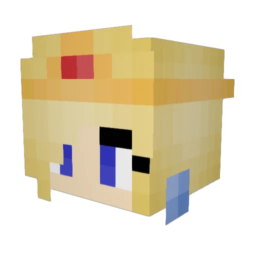 Aigachu Minecraft avatar head, 3D render
