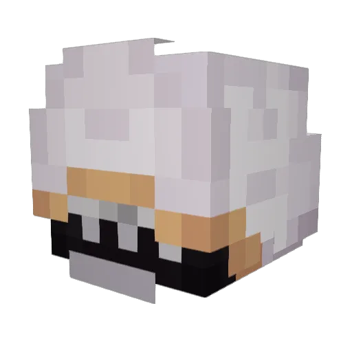 Aigua Minecraft avatar head, 3D render