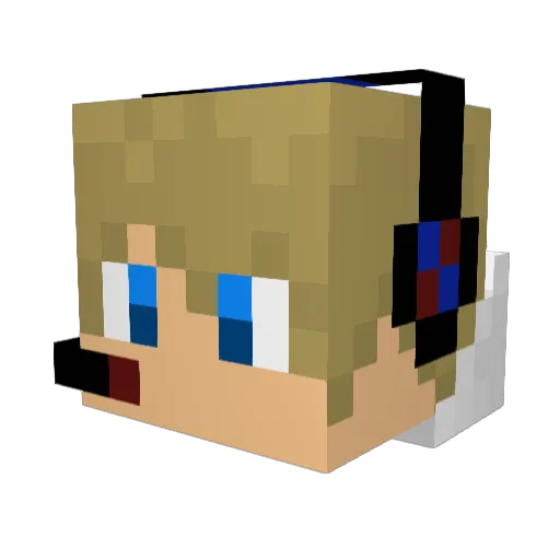 AiiKiiDoo Minecraft avatar head, 3D render