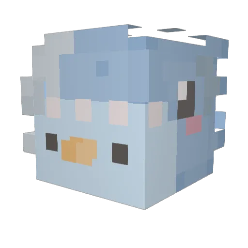 Aiirchan Minecraft avatar head, 3D render
