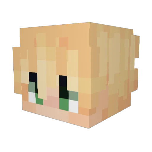 Aiiyune Minecraft avatar head, 3D render