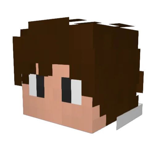 AiizerTV Minecraft avatar head, 3D render
