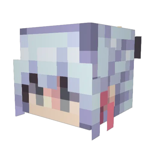 Aijayou Minecraft avatar head, 3D render