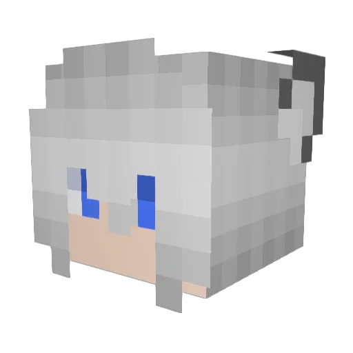 AikaKung Minecraft avatar head, 3D render