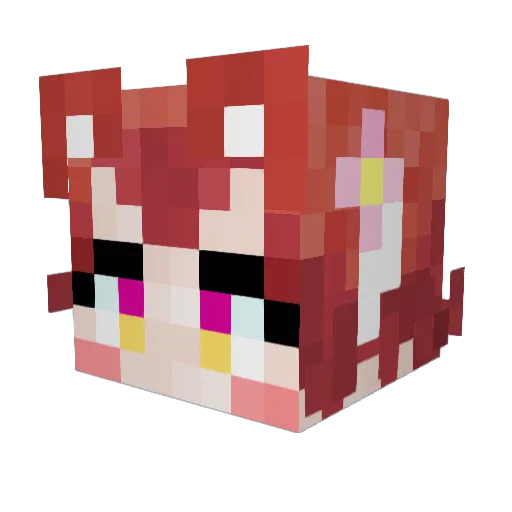 AikaMorii Minecraft avatar head, 3D render