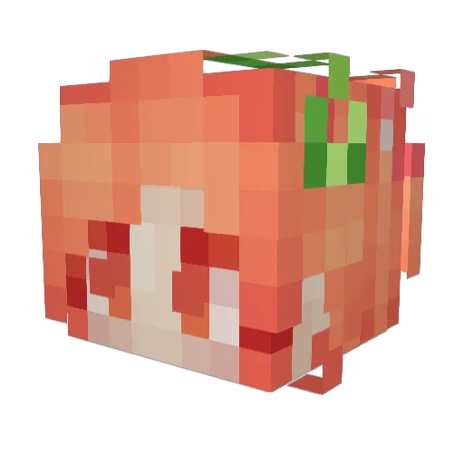 AikaTen Minecraft avatar head, 3D render