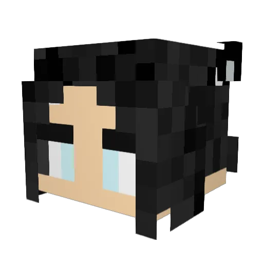 Aika_Kit Minecraft avatar head, 3D render