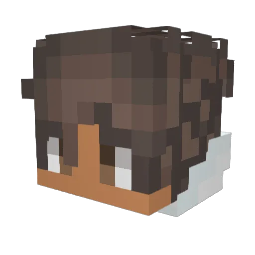 Aikapelaa Minecraft avatar head, 3D render