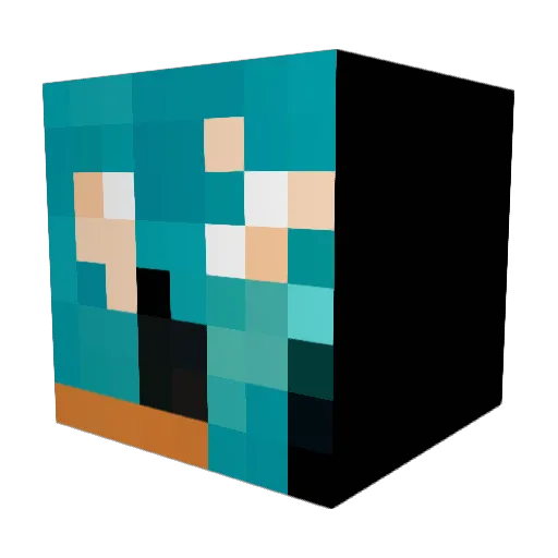 Aikees Minecraft avatar head, 3D render