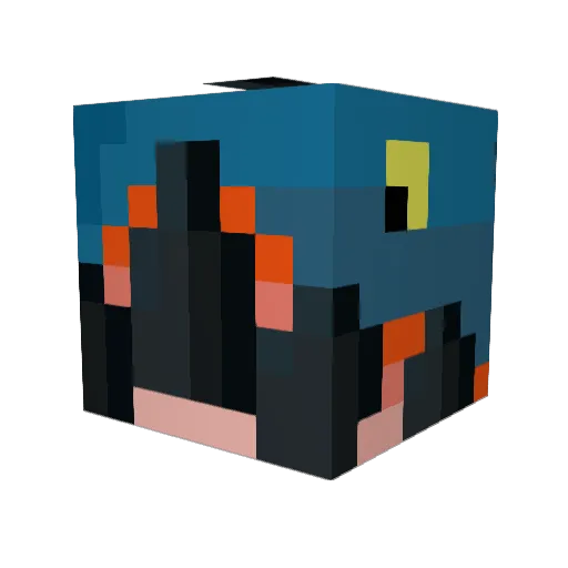 Aikell Minecraft avatar head, 3D render
