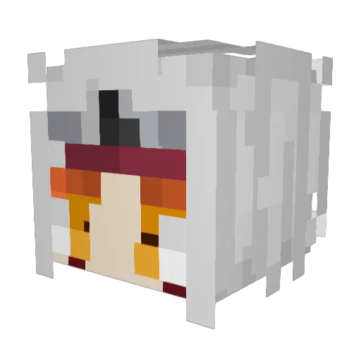 AikkkoPun Minecraft avatar head, 3D render