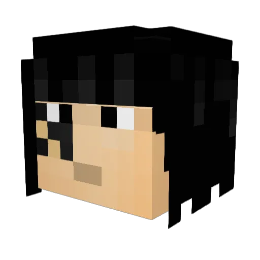 Aiko10 Minecraft avatar head, 3D render