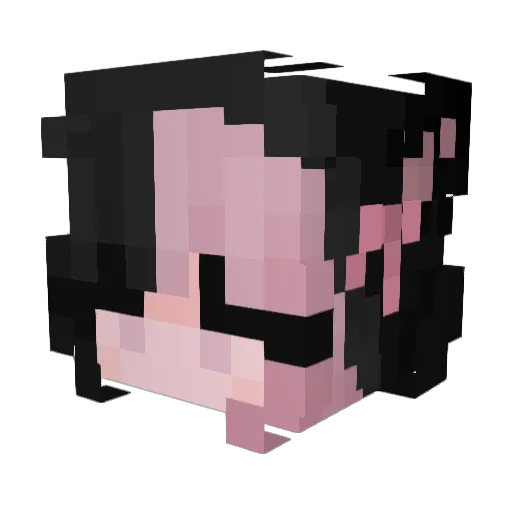 Aiko Minecraft avatar head, 3D render