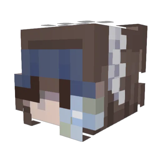 AikoBlue Minecraft avatar head, 3D render