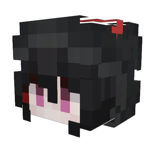 Aiko_qwq Minecraft avatar head, 3D render