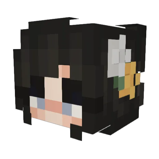 Aikosshi Minecraft avatar head, 3D render