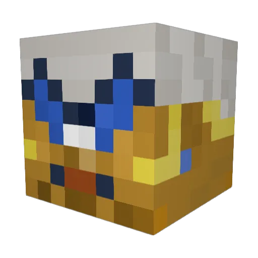 Aikram Minecraft avatar head, 3D render