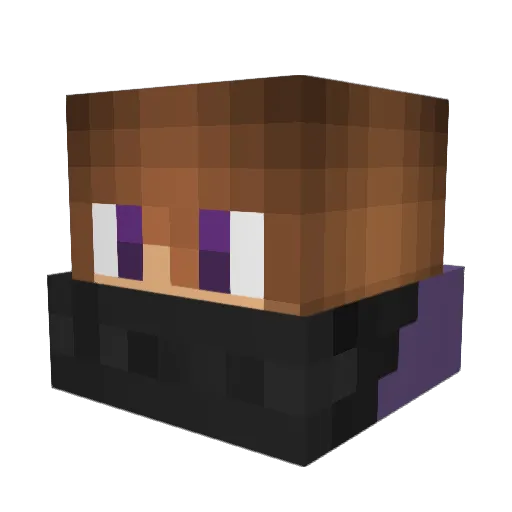 Aikyouki Minecraft avatar head, 3D render
