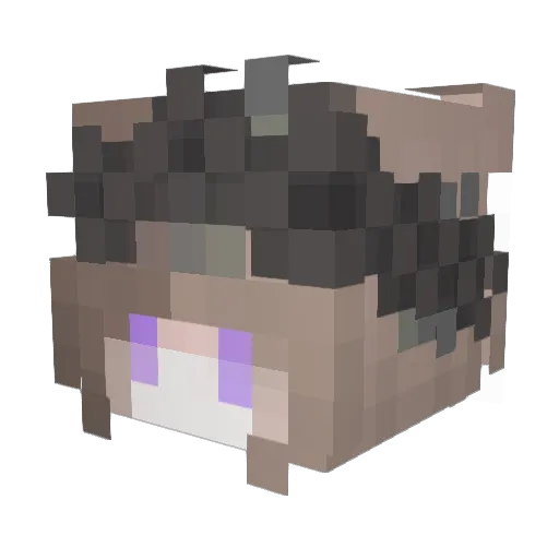 Ailiya_White Minecraft avatar head, 3D render