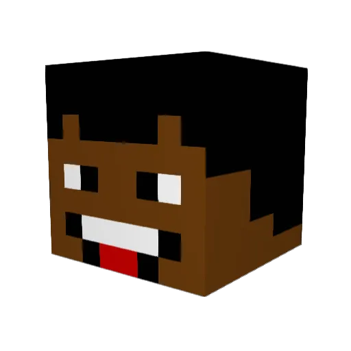 Aillo Minecraft avatar head, 3D render