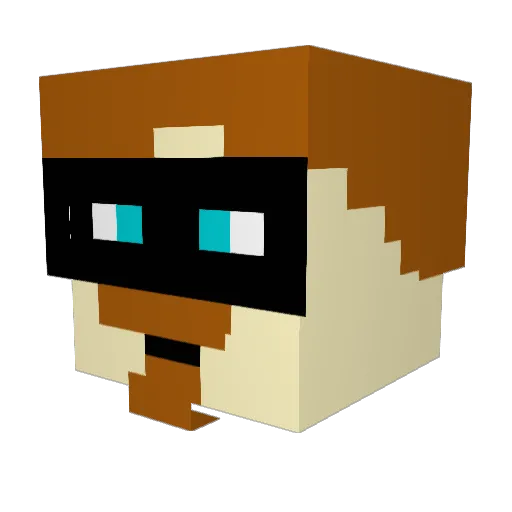 AiluAHEM Minecraft avatar head, 3D render