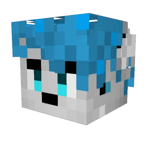 Ailuriez Minecraft avatar head, 3D render