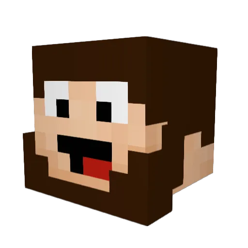 Aim250k Minecraft avatar head, 3D render