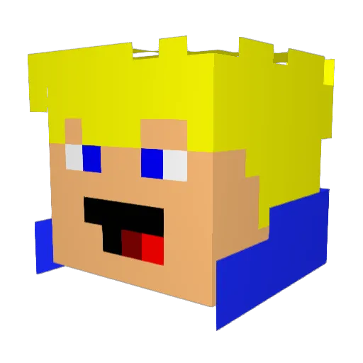 AimGaFox32 Minecraft avatar head, 3D render