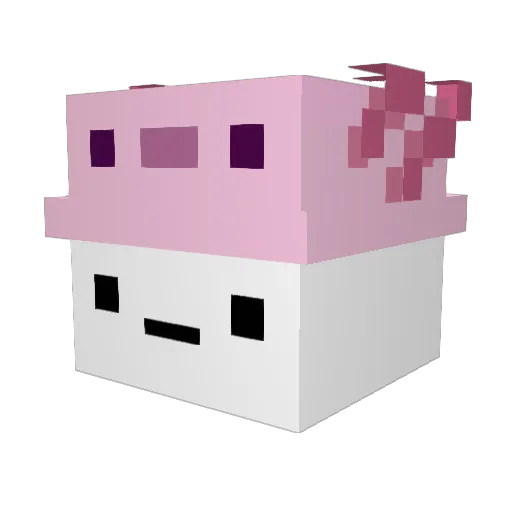 AimaiBlue Minecraft avatar head, 3D render