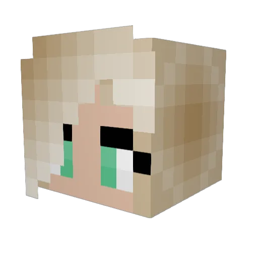 Aimeewx Minecraft avatar head, 3D render