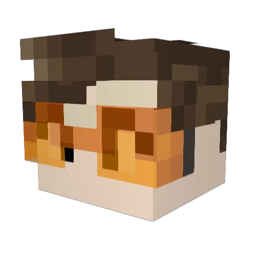 Aimovera Minecraft avatar head, 3D render