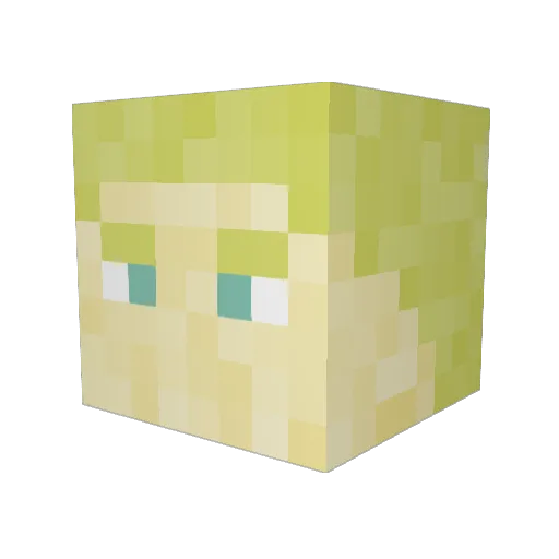 Aimroq Minecraft avatar head, 3D render