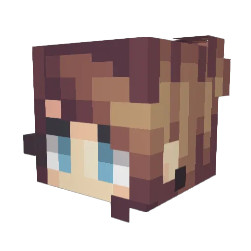 AimsCu Minecraft avatar head, 3D render