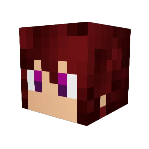 Aimujie Minecraft avatar head, 3D render