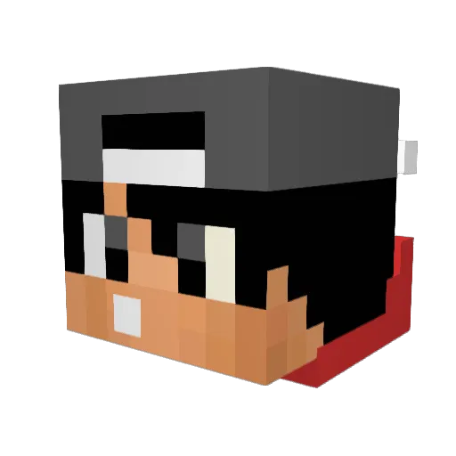 AimzOW Minecraft avatar head, 3D render