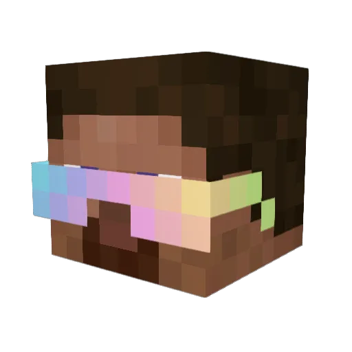 Aingel Minecraft avatar head, 3D render