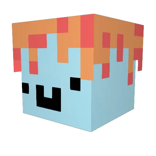 Ainszzyyy Minecraft avatar head, 3D render