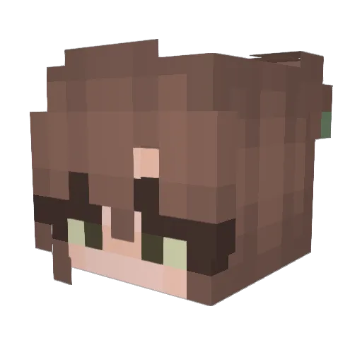 Ainyo Minecraft avatar head, 3D render