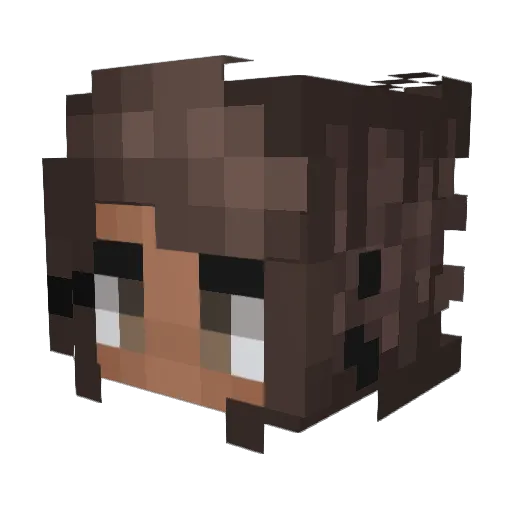 Ainz24 Minecraft avatar head, 3D render