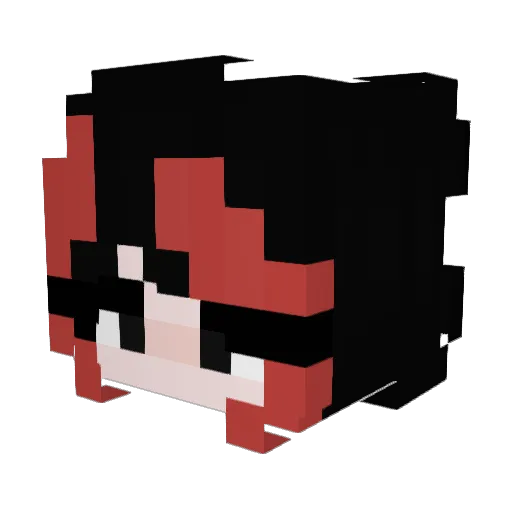 Ainzha Minecraft avatar head, 3D render