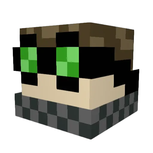Ainzolley Minecraft avatar head, 3D render