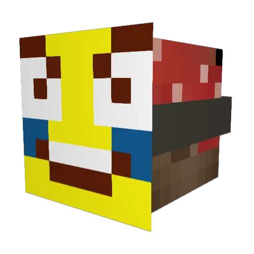 Ainzuu Minecraft avatar head, 3D render