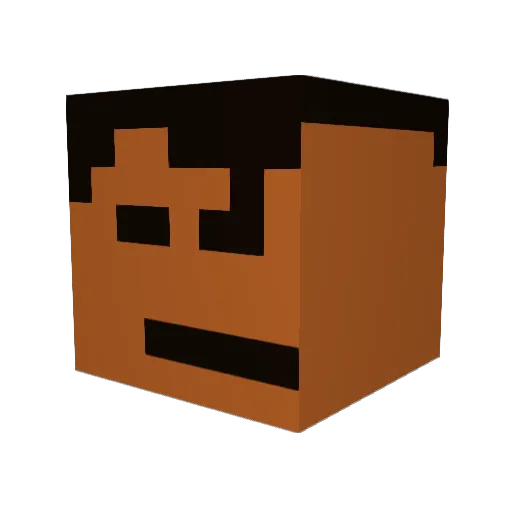 Aiouou Minecraft avatar head, 3D render