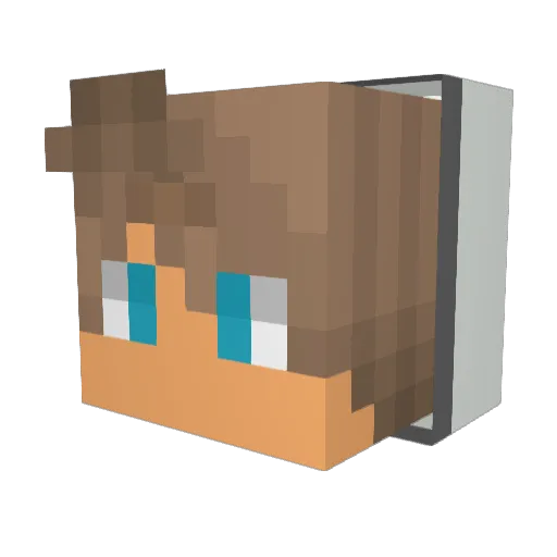 AipomPlays Minecraft avatar head, 3D render