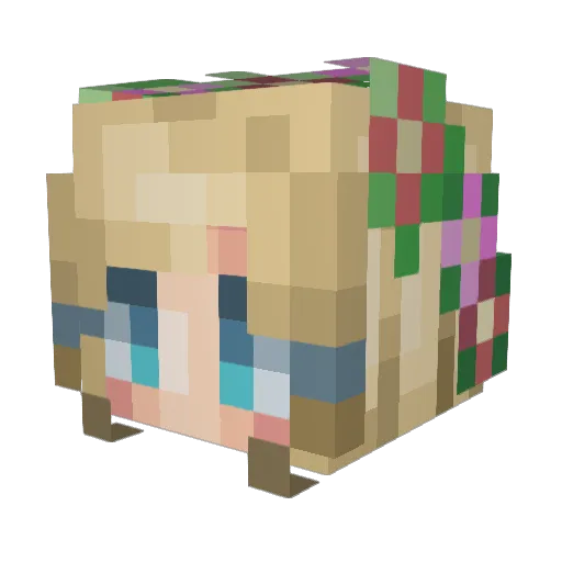 Aippa_29 Minecraft avatar head, 3D render