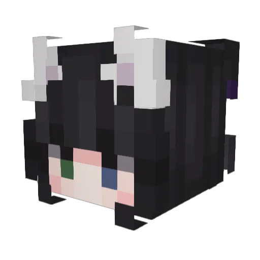 Aiqia Minecraft avatar head, 3D render
