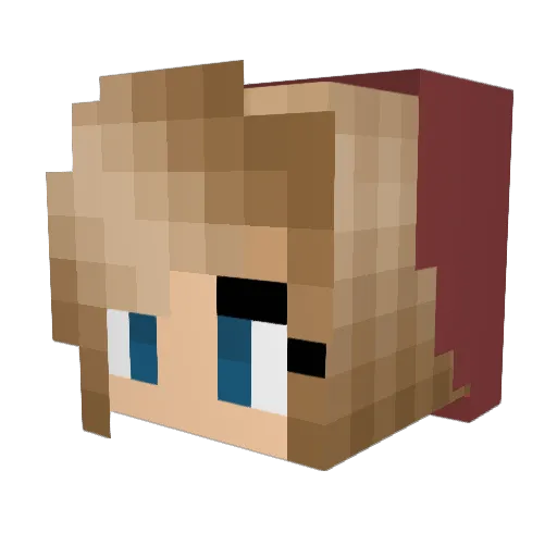 AirLace Minecraft avatar head, 3D render
