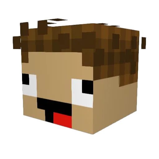 AirRunX Minecraft avatar head, 3D render